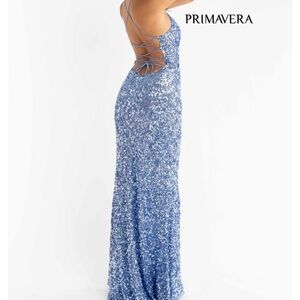 Primavera Blue Sequin Gown